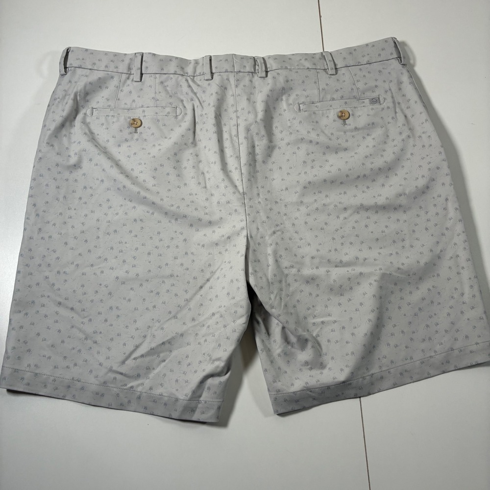 Peter Millar Crown Sport Shorts 42 8.5" Gray Ice All Over AOP Print Performance - Picture 6 of 10